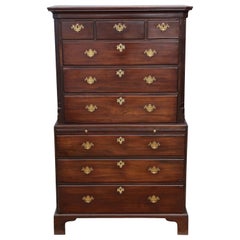 Antique Georgian Tallboy Mahogany Chest on Chest of Drawers