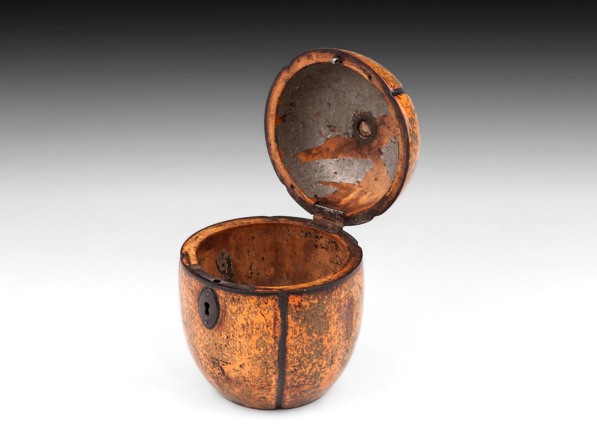 Sycamore Georgian Tea Caddy Melon Fruitwood Treen