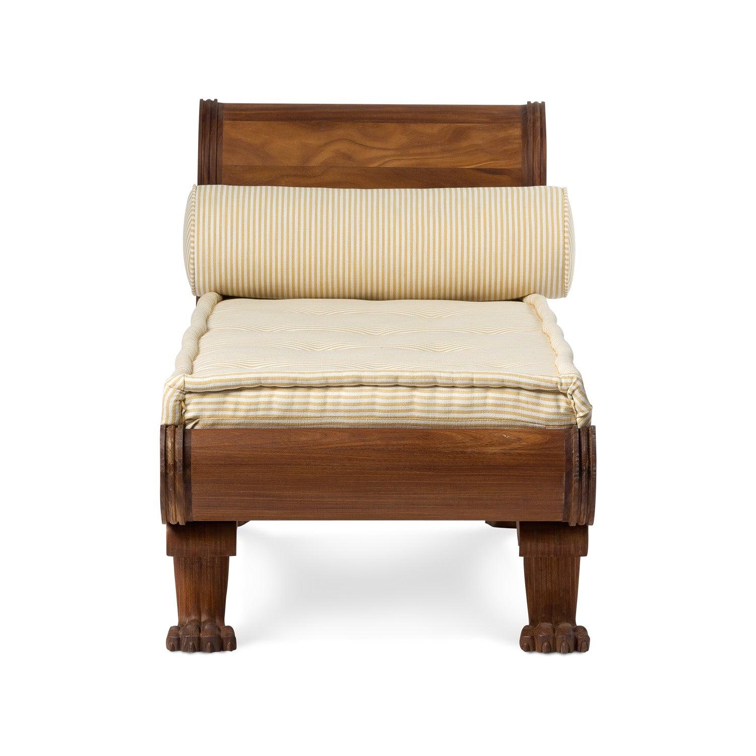 Chaise longue de madera de teca georgiana con patas de garra para interior y exterior - Tienda de campaña de DH Georgiano en venta