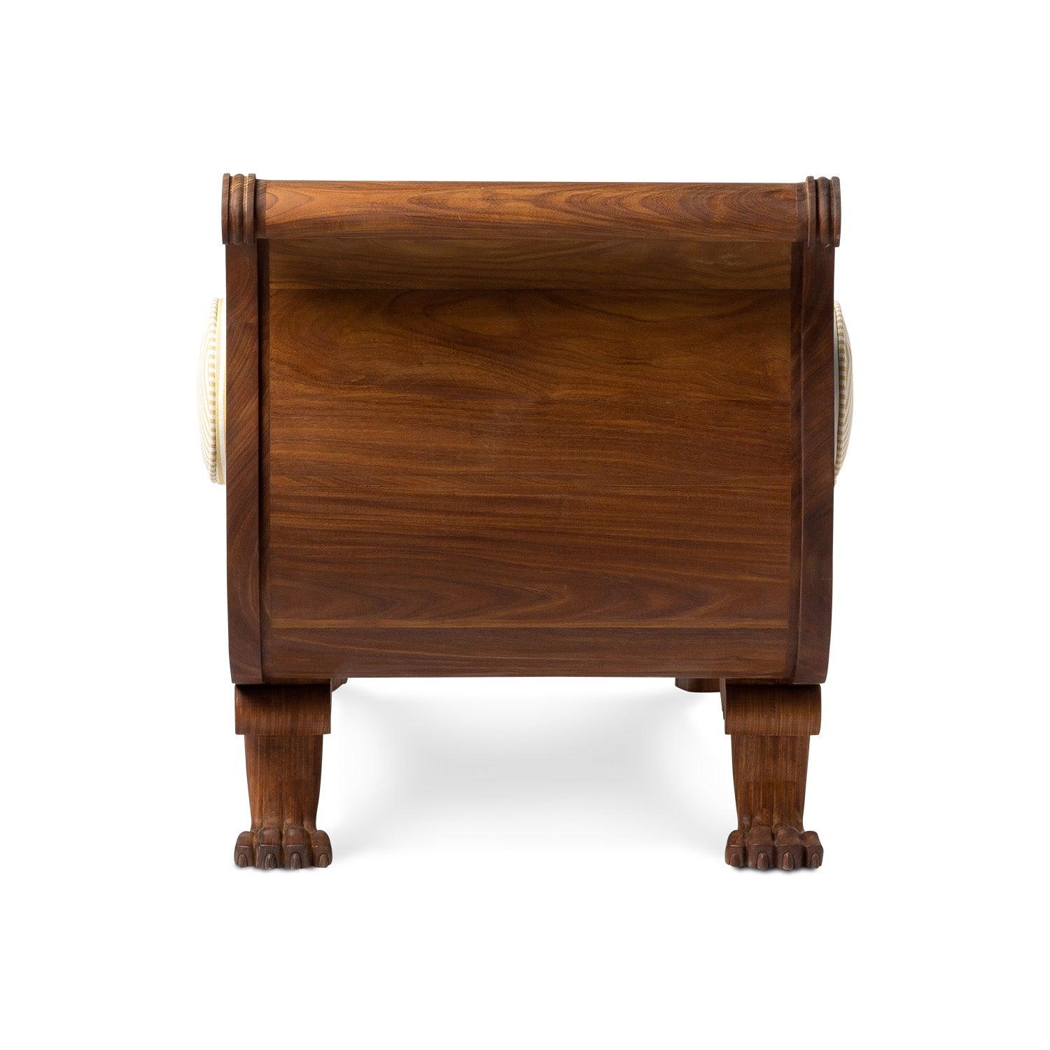 Chaise longue de madera de teca georgiana con patas de garra para interior y exterior - Tienda de campaña de DH Tallado en venta