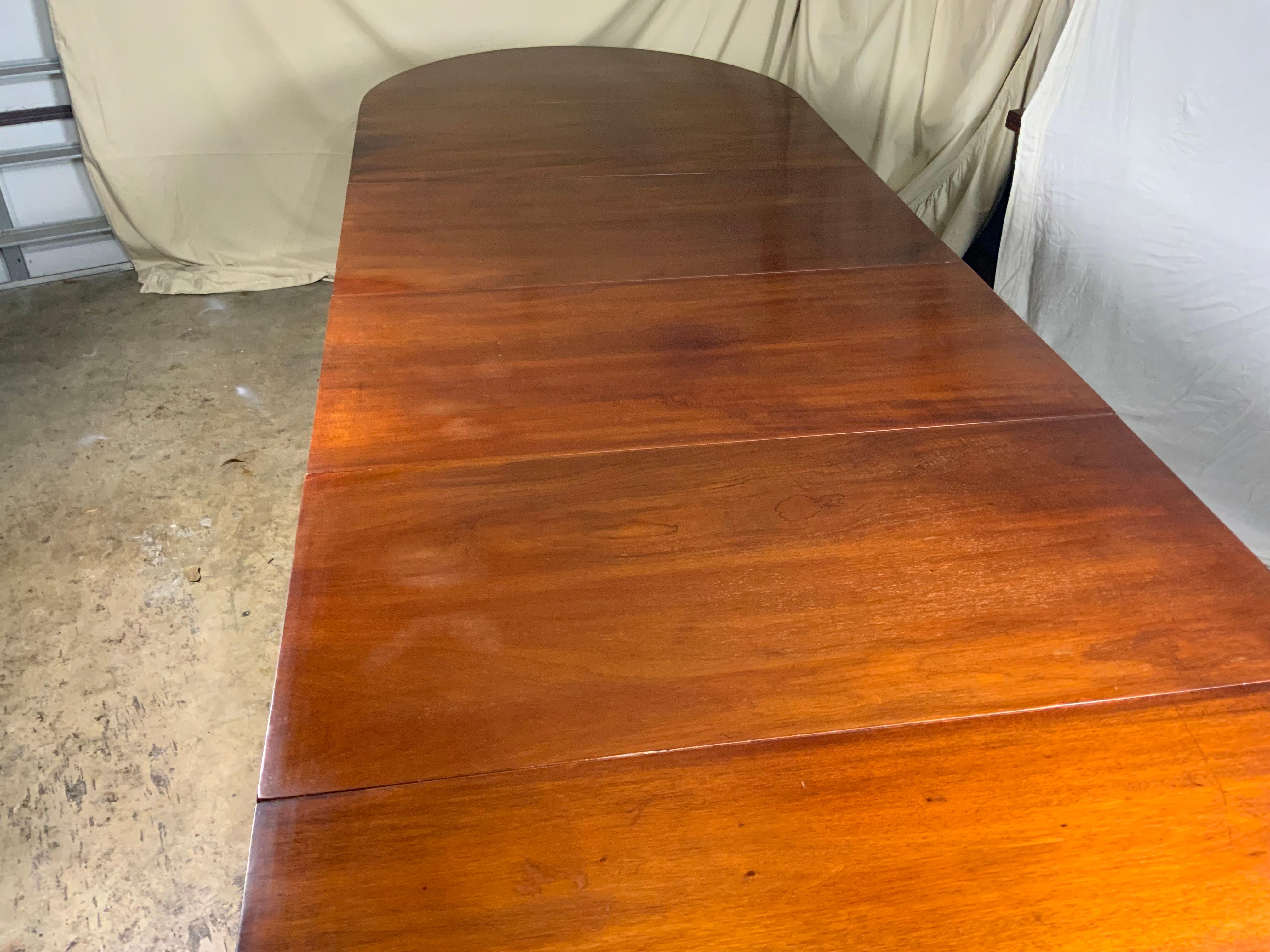 English Georgian Three Piece D end Banquet Table