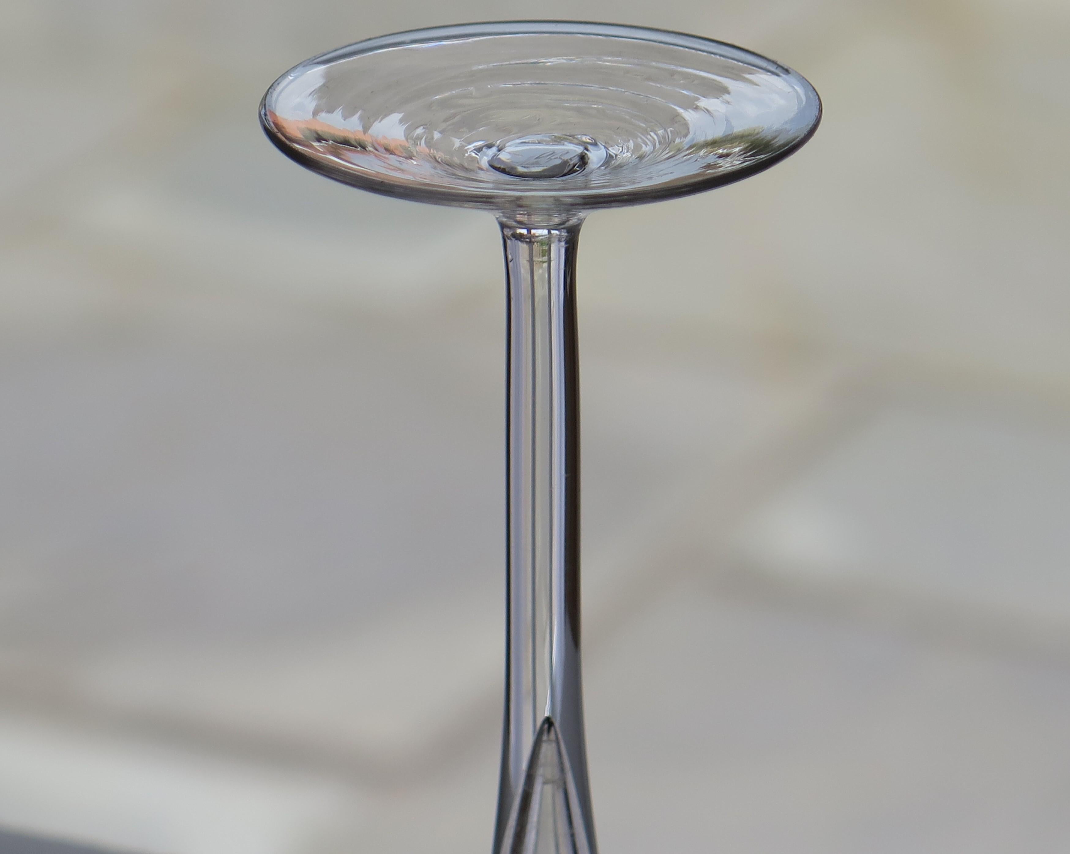 18thC Georgian Toasting Drinking Glass Drawn Trumpet Bowl Tall Stem, Circa 1750 For Sale 1