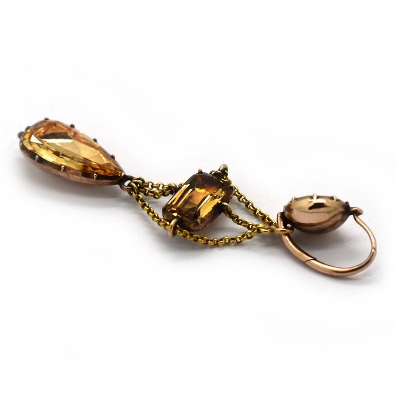 Georgian Topaz and Gold Drop Earrings, Circa 1810 4