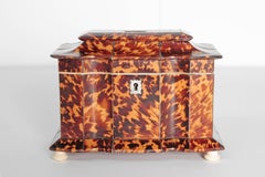 Georgian Tortoiseshell Pagoda Top Tea Caddy