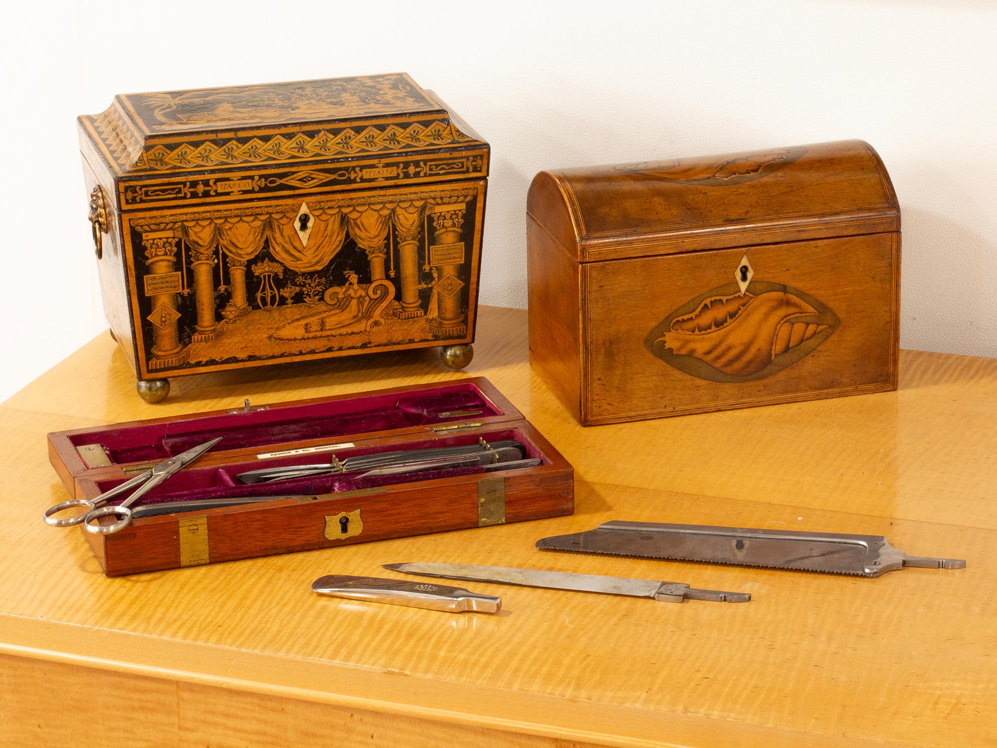 Fully Equipped Field Surgeons Box

From our Boxes collection, we are delighted to offer this Antique Travelling Field Surgeons Box. The Surgeons Box made from Mahogany with brass banded strapping vertically around the exterior with a shield shaped
