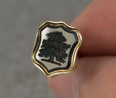Georgian Tree of Life Gold Cased Bloodstone Intaglio Fob Pendant