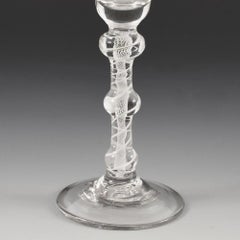Georgian Cotton Twist Wine Glass -  Triple Knop c1760