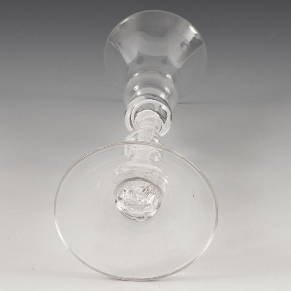 Mid-18th Century Georgian Cotton Twist Wine Glass -  Triple Knop c1760 For Sale