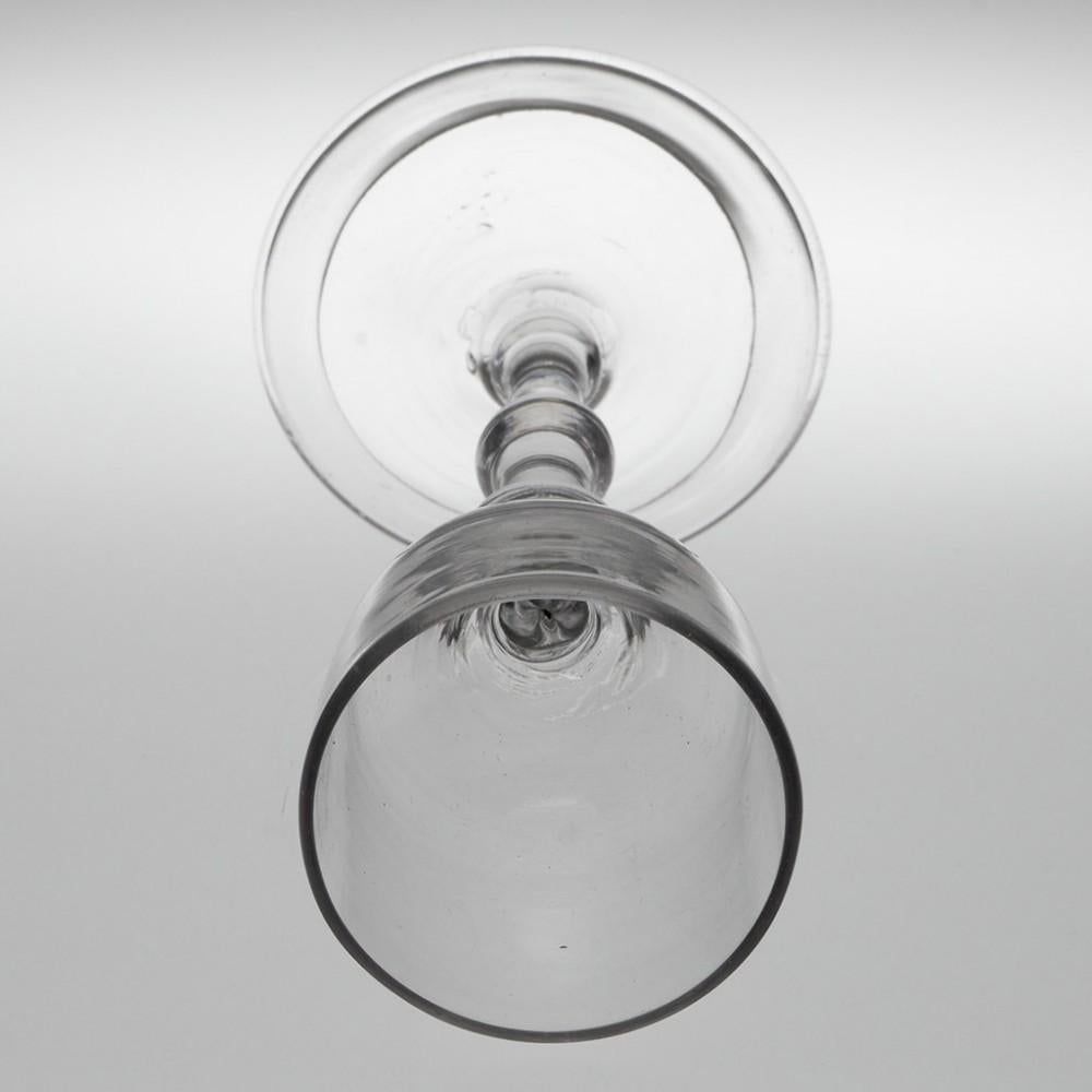 English Georgian Triple Knopped Balustroid Wine Glass, c1740 For Sale