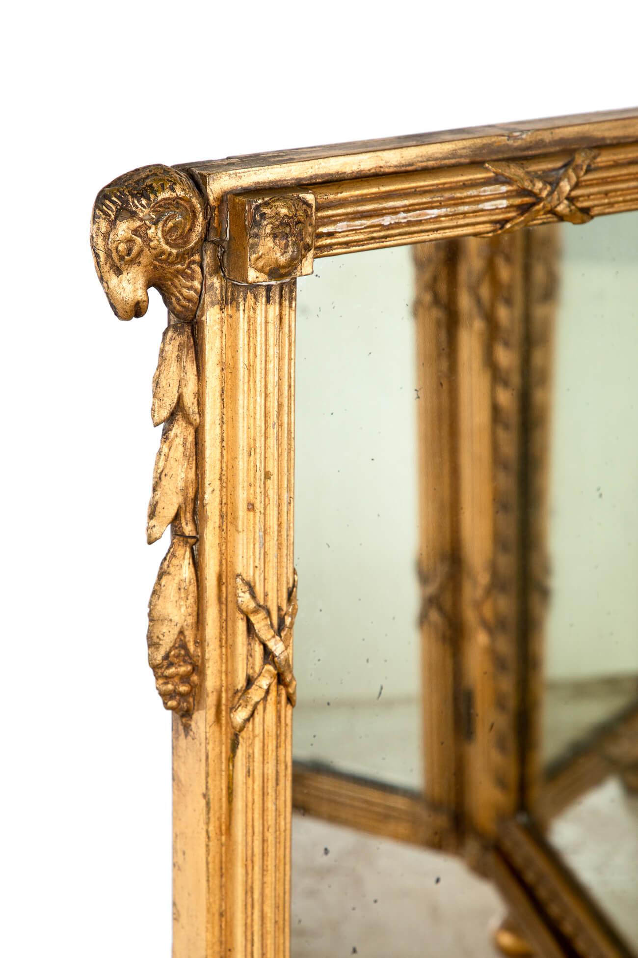 Georgian Triptych Gilt Mirror For Sale 5