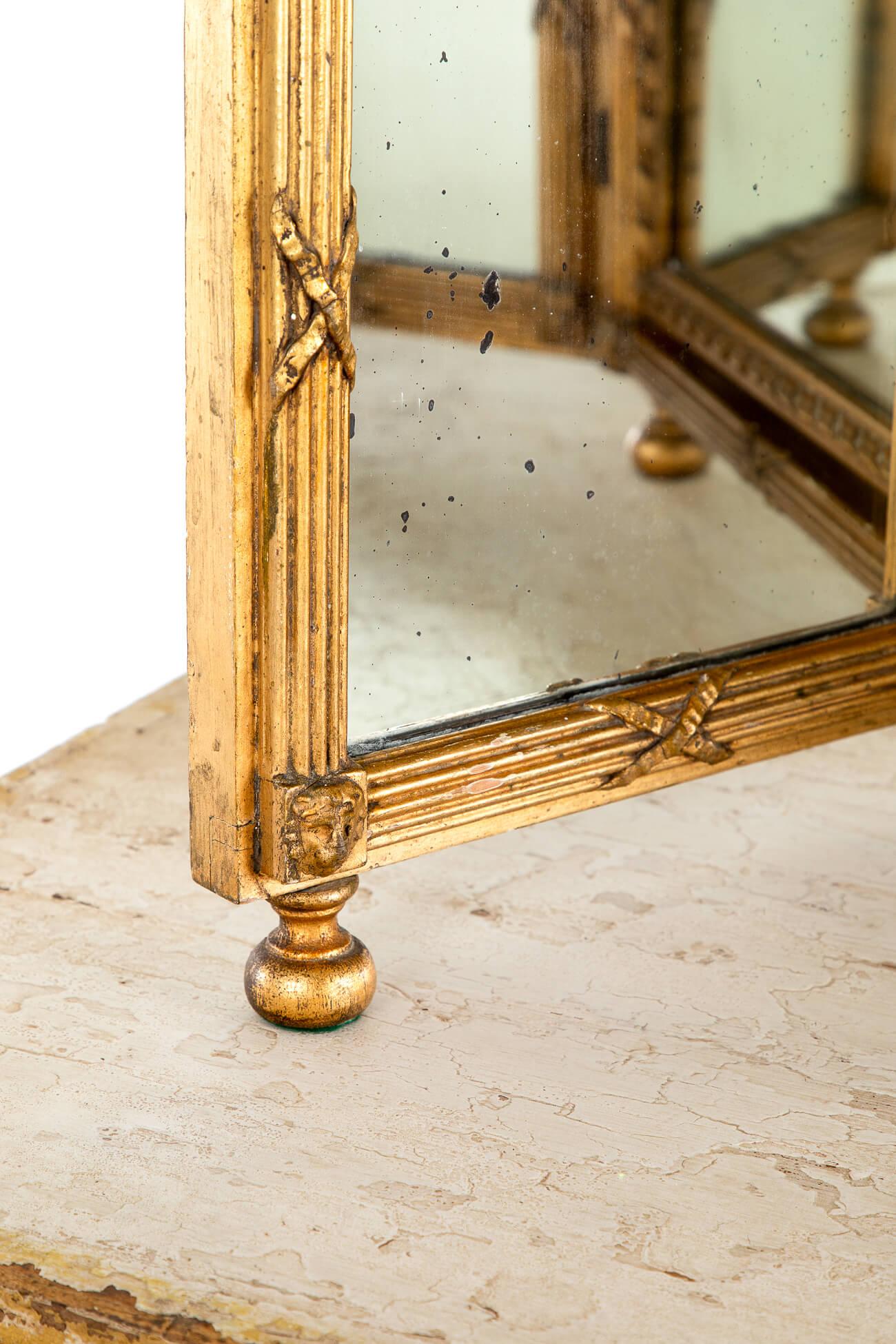 Georgian Triptych Gilt Mirror For Sale 6