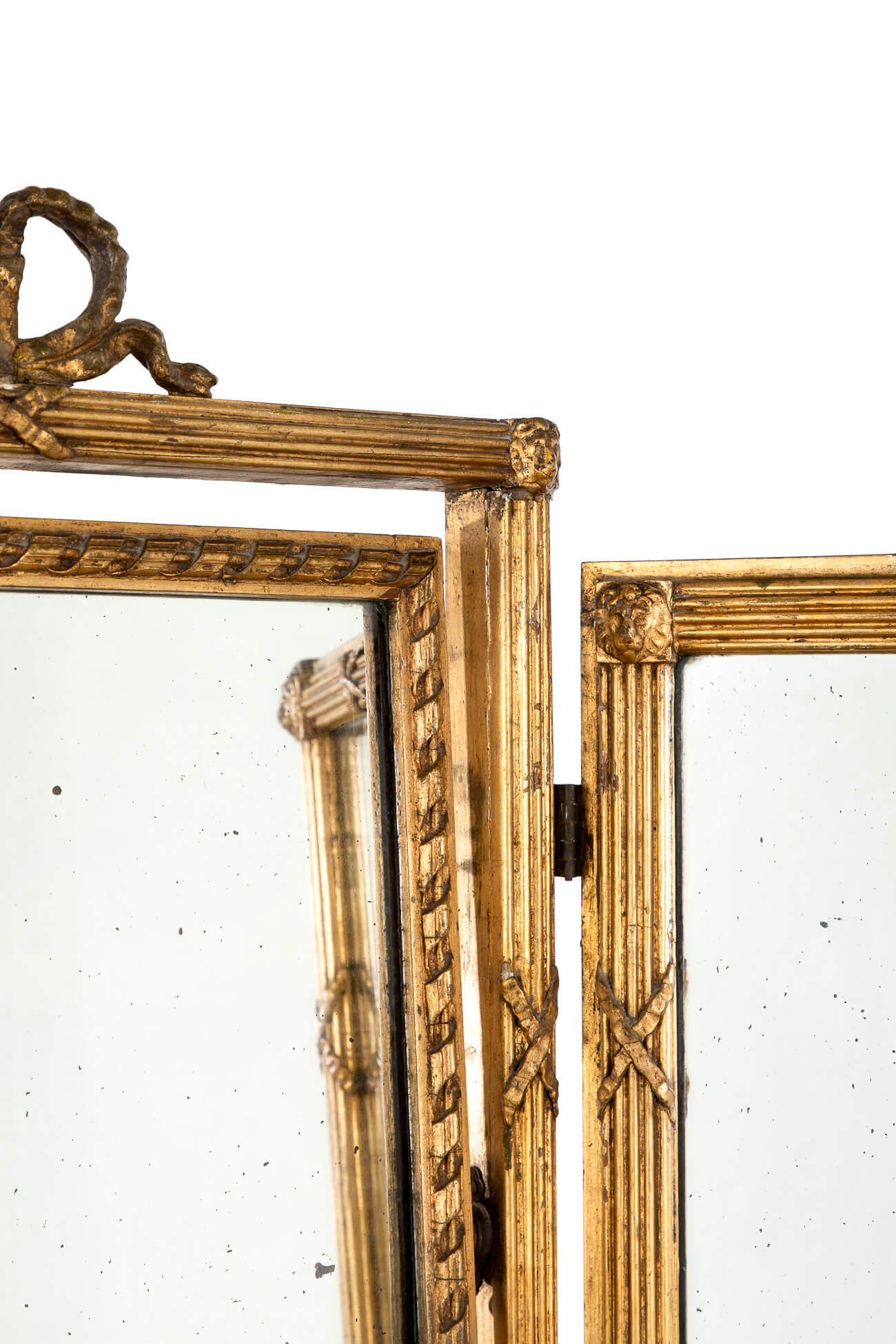 Georgian Triptych Gilt Mirror For Sale 9