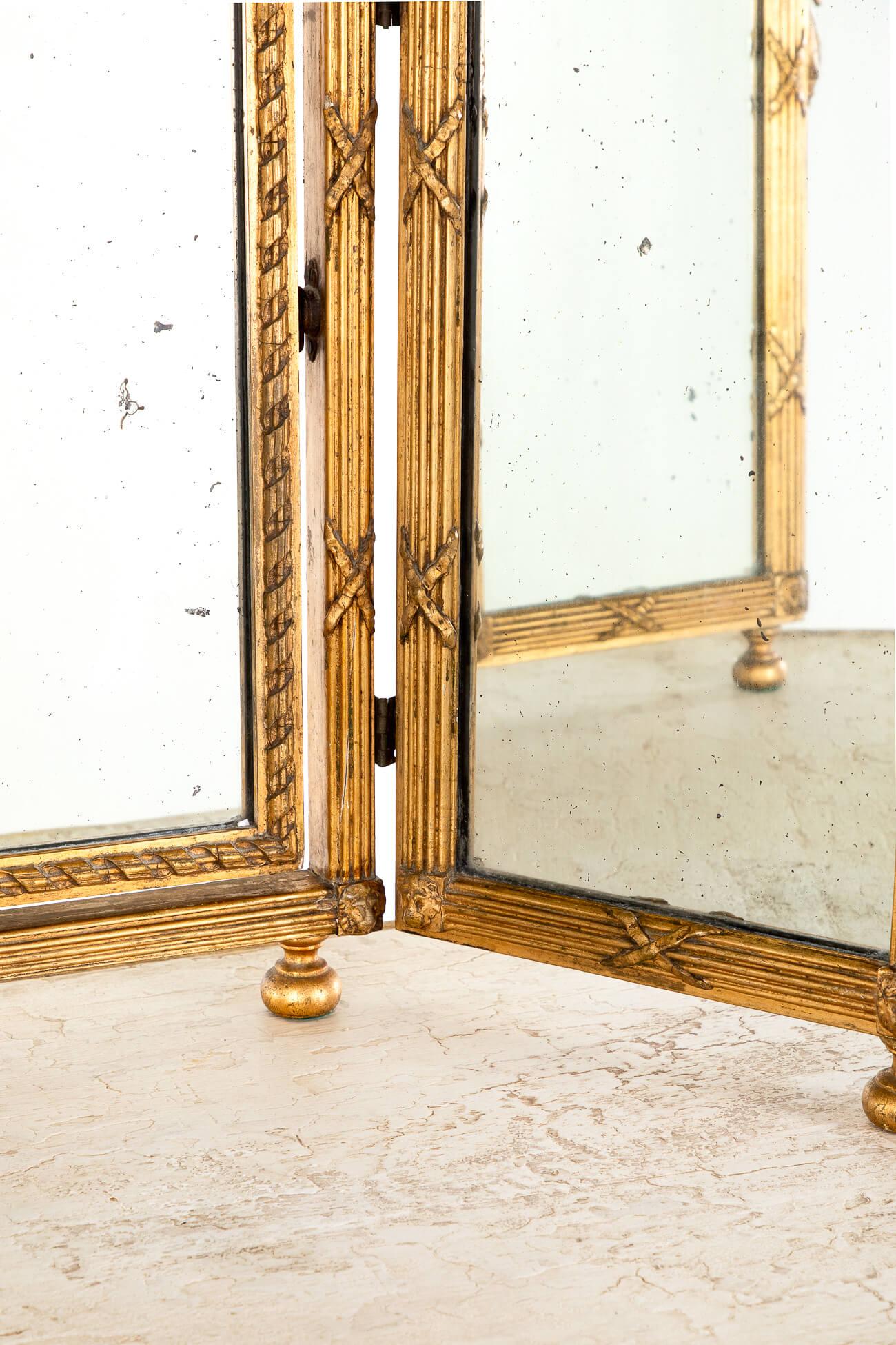 Georgian Triptych Gilt Mirror For Sale 2