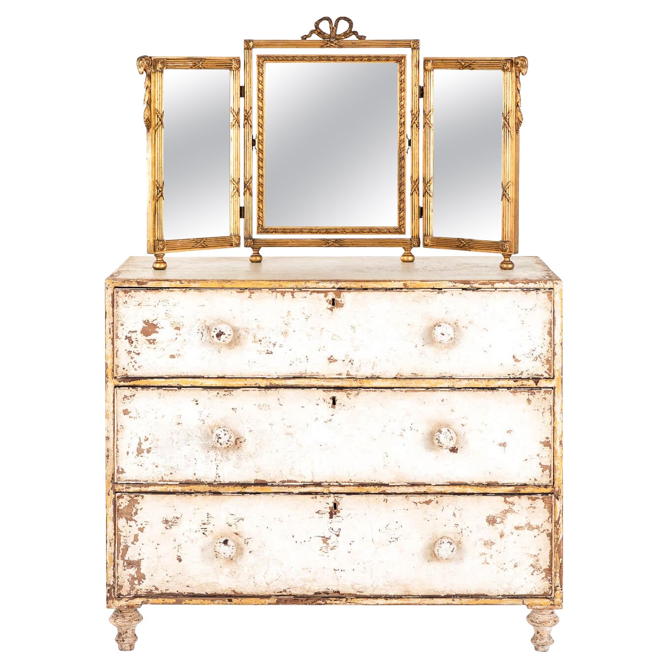Georgian Triptych Gilt Mirror For Sale