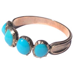 Georgian Turquoise and 9 Carat Gold Four-Stone Band