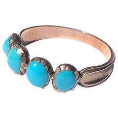 Georgian Turquoise and 9 Carat Gold Four-Stone Band