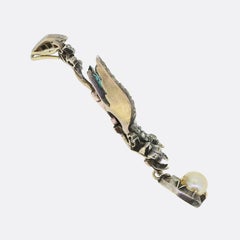 Georgian Turquoise Diamond St Espirit Dove Pendant