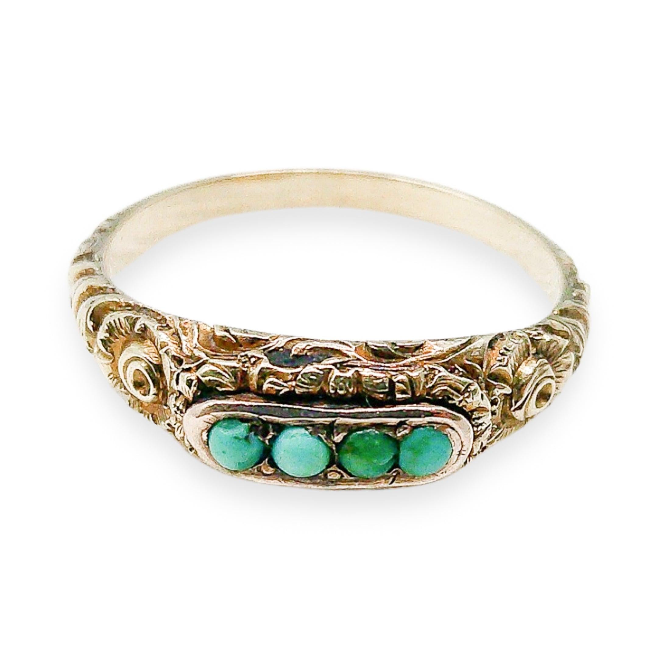 Cabochon Georgian Turquoise Ring