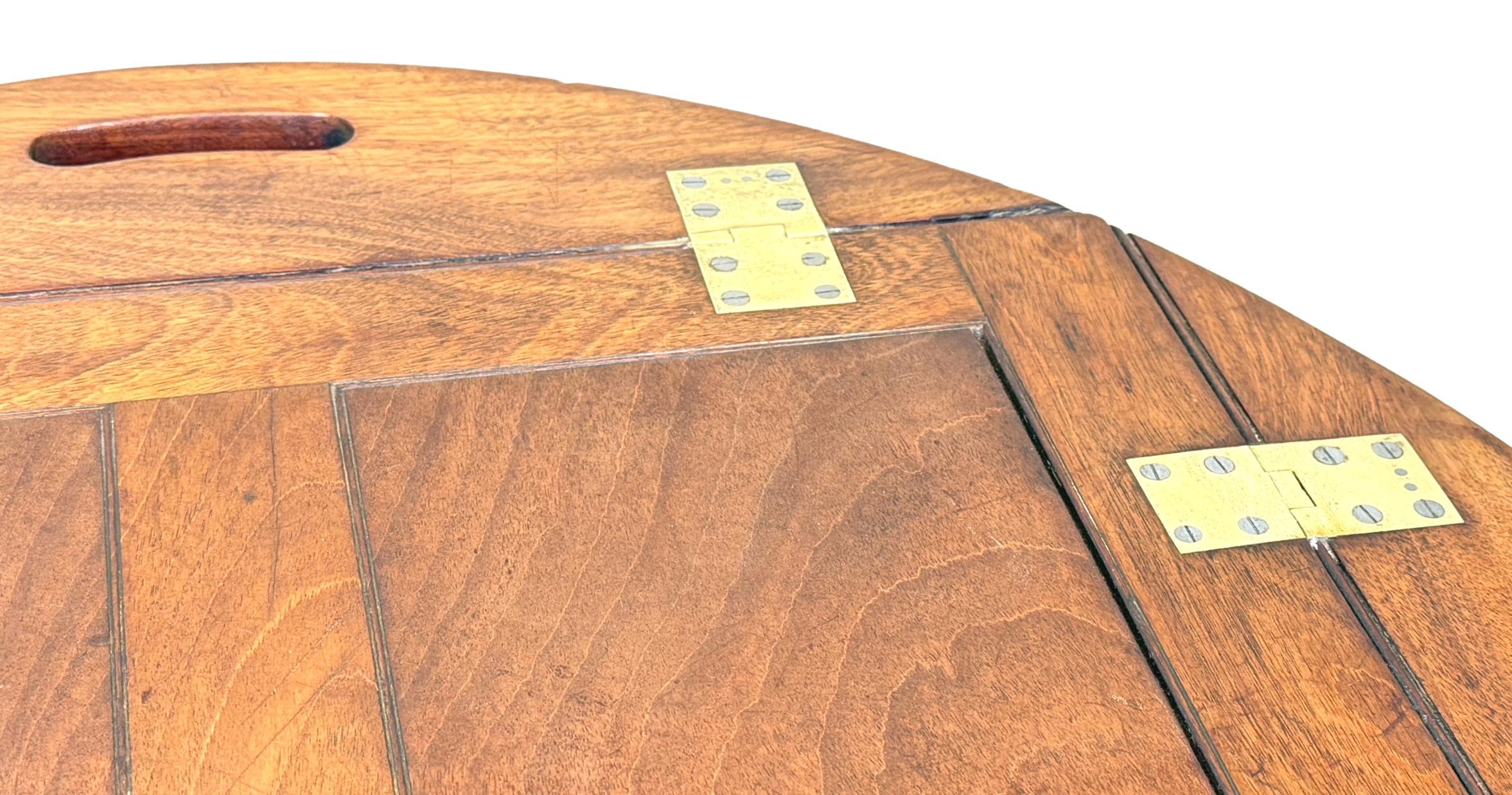 18th Century Georgian Two Panel Mahogany Oval Butlers Tray On Stand
