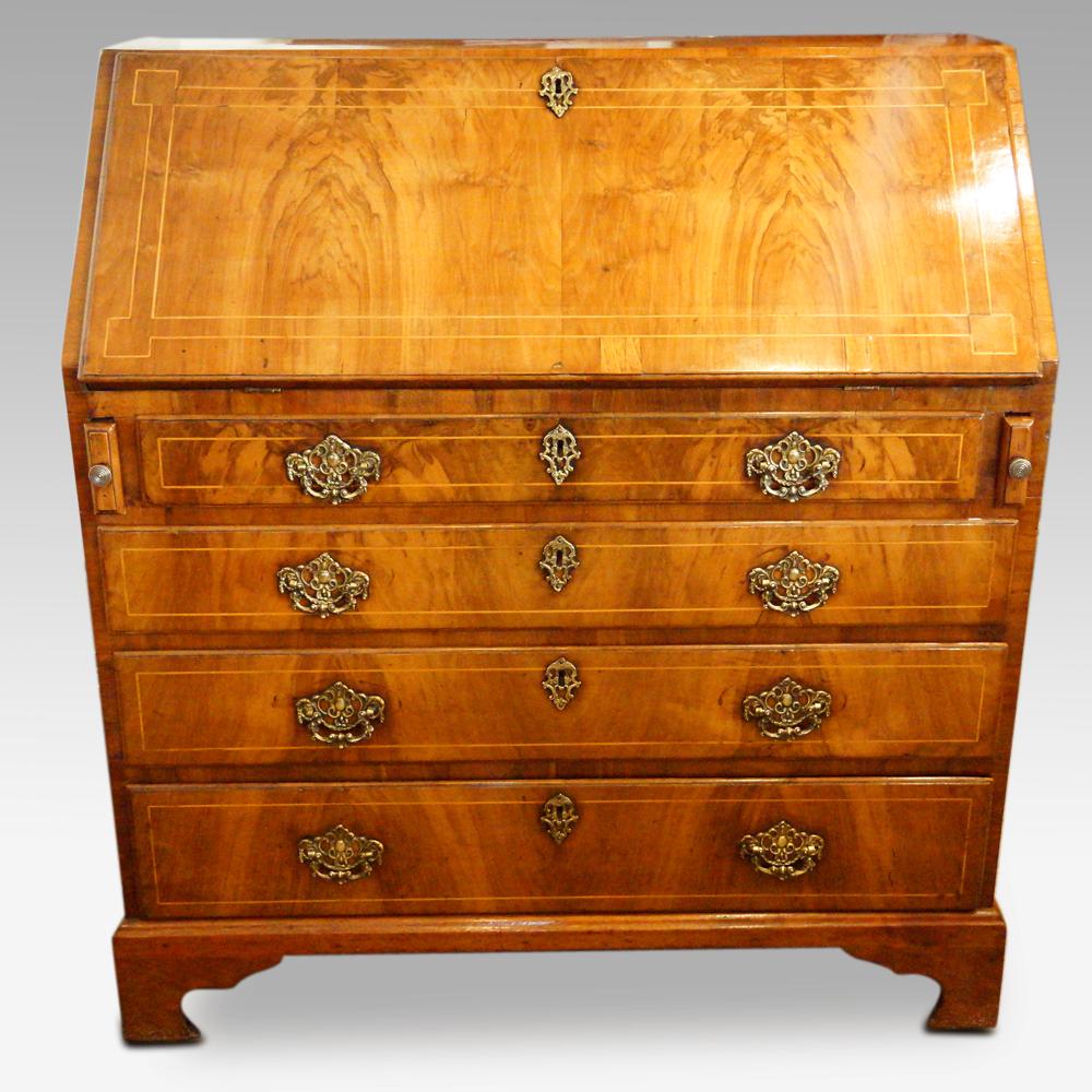 Georgian Walnut Bureau 10