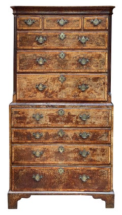 Georgian Walnut Chest on chest with Secretaire, circa 1760