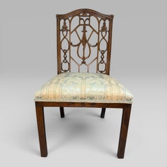 Georgian Walnut Chinese Chippendale-Style Side Chair
