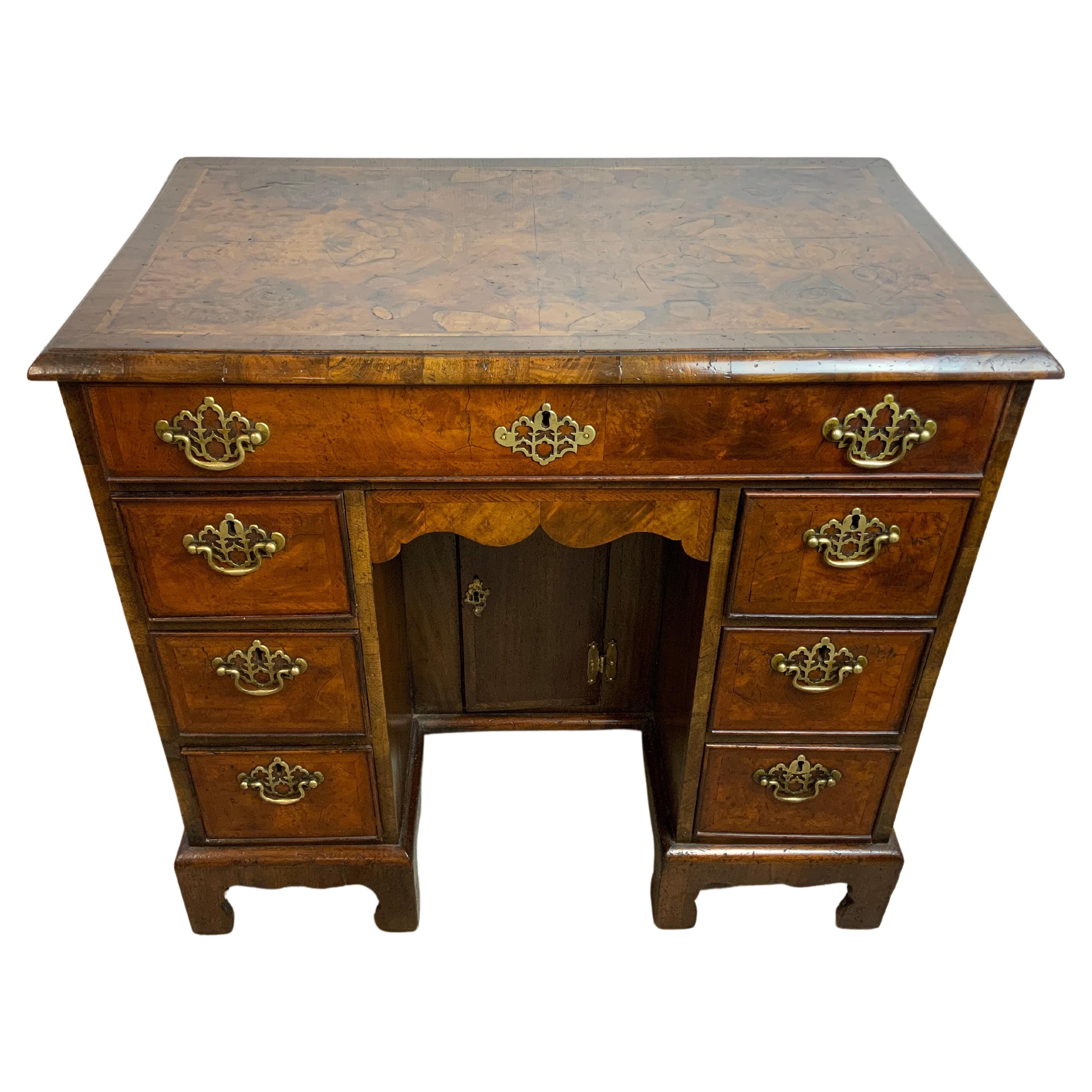 Handsome Leather Top Kneehole Desk by Sligh at 1stDibs