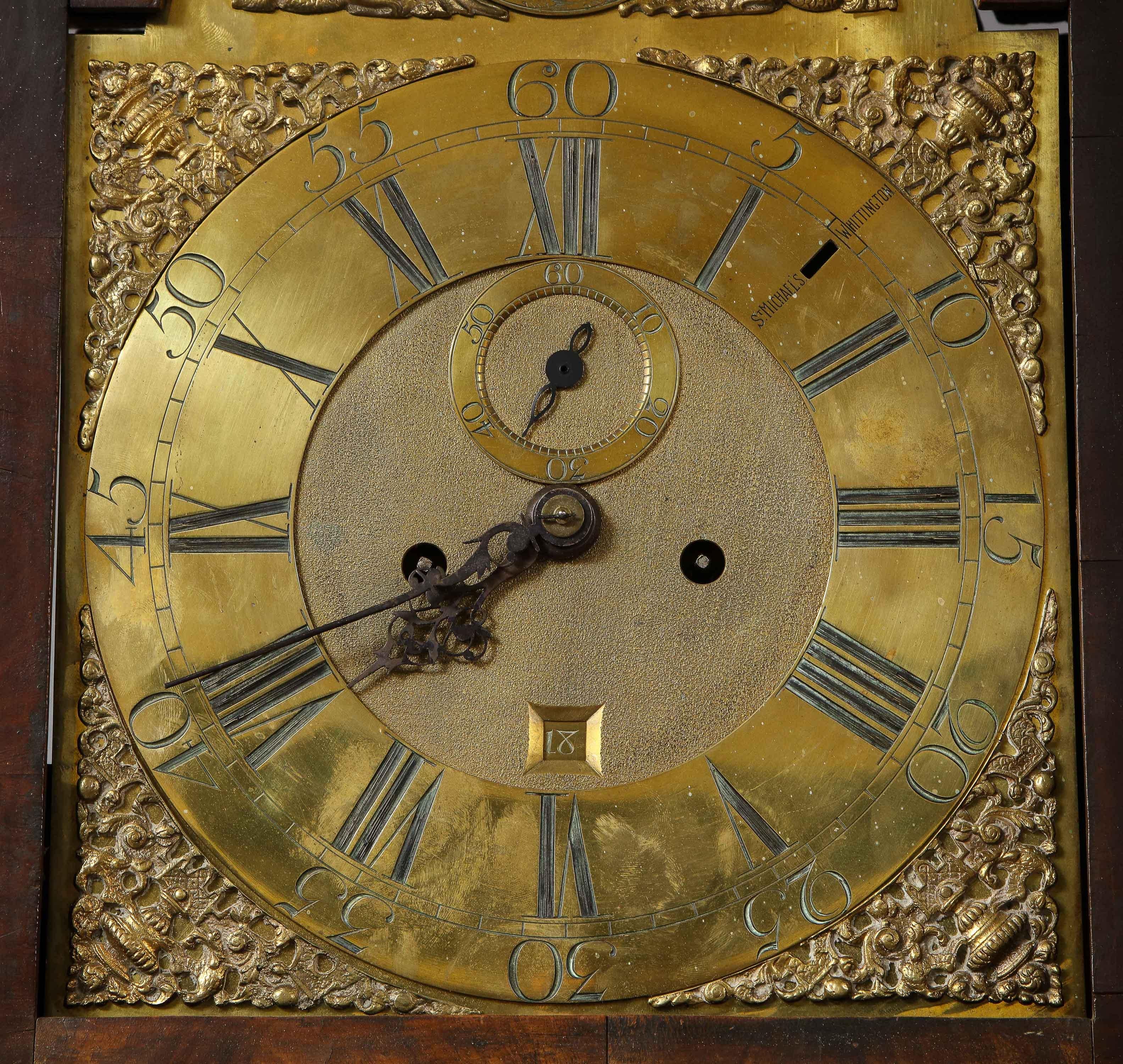 Georgian Walnut Tall Case Clock by Thomas Smith of Norwich For Sale 2