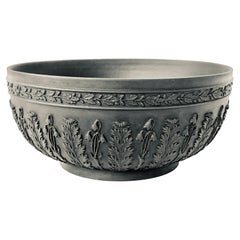 Wedgwood Jorge III Cuenco de acanto de gres basáltico