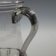 Georgian Wheel Engraved Glass Tankard, c1780