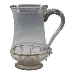 Georgian Wheel Engraved Glass Tankard, c1780