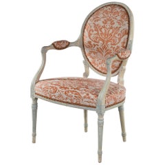 Georgian White Painted Salon Armchair