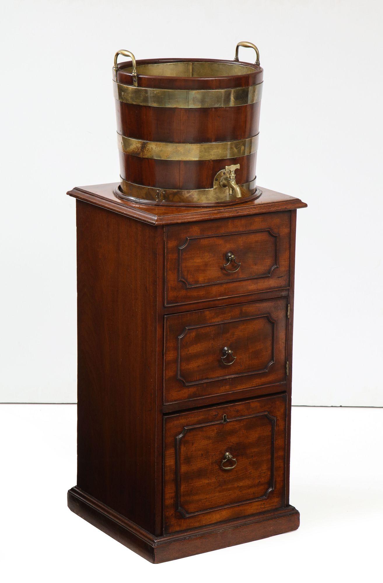 English Georgian Wine Cooler and Pedestal Cabinet For Sale