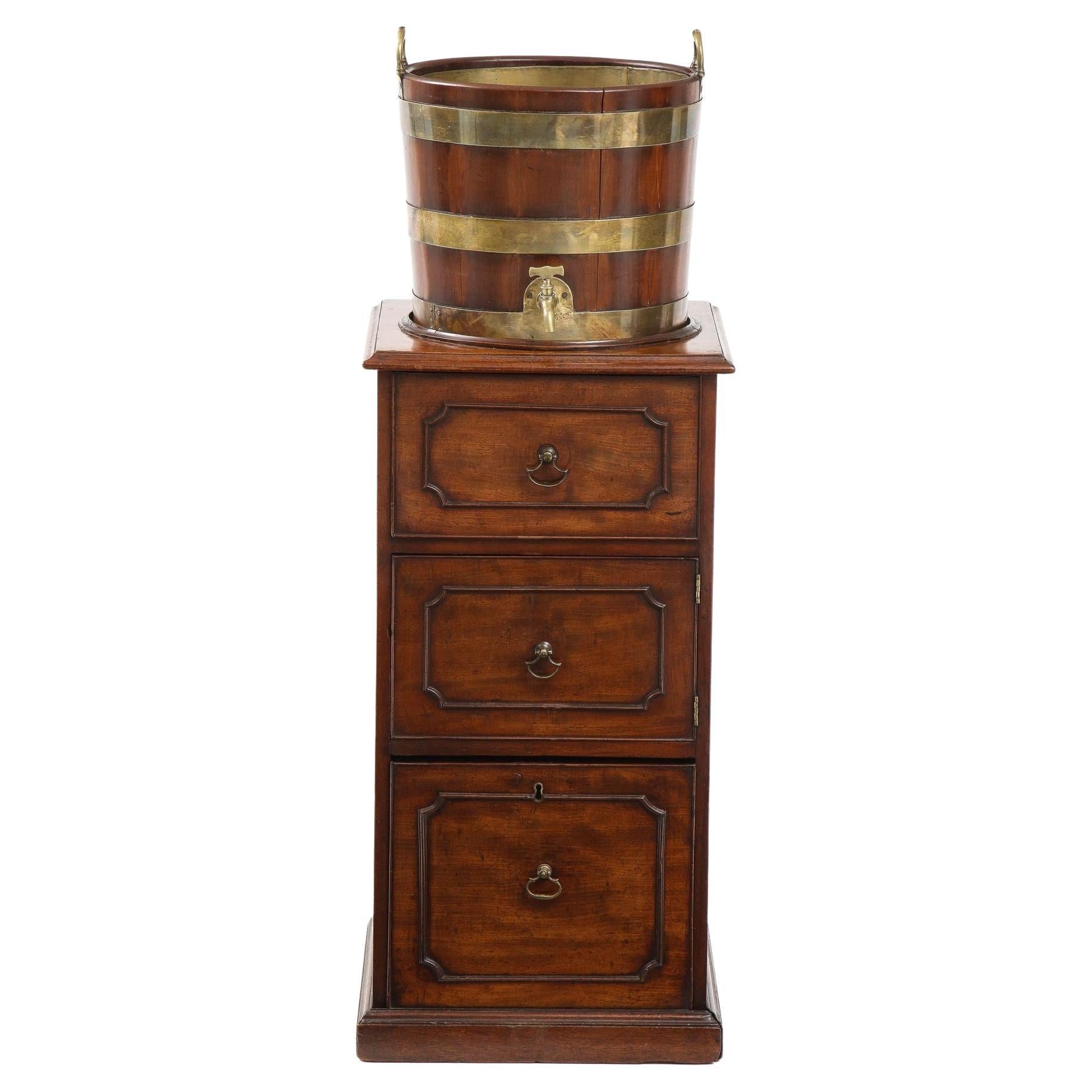 Georgian Wine Cooler and Pedestal Cabinet For Sale