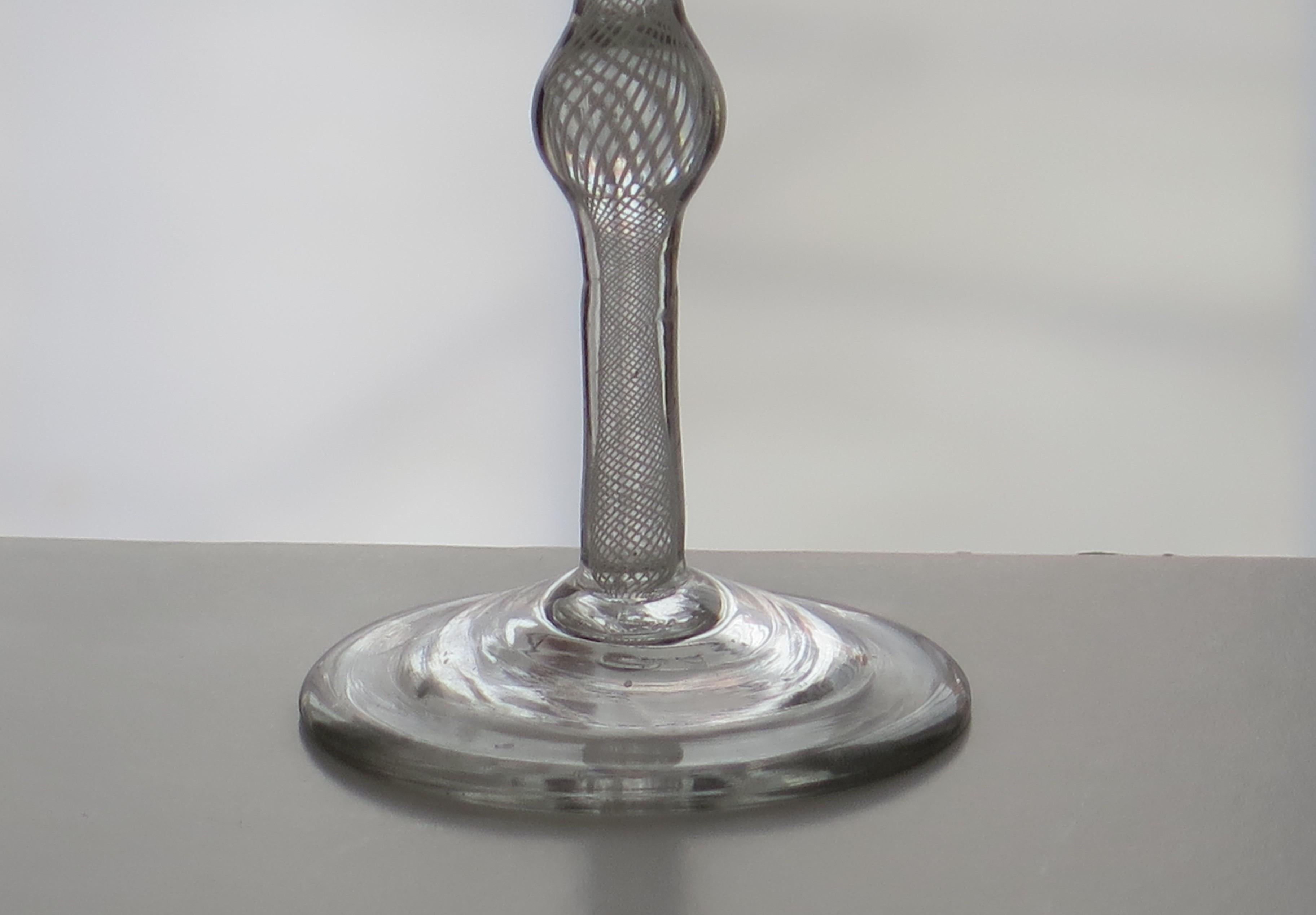 Georgian Wine Glass Handblown Cotton Twist Stem, English Circa 1765 For Sale 6