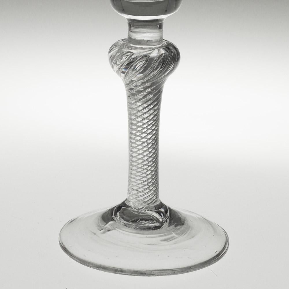 Copa de vino georgiana con tallo giratorio de aire c1750 Georgiano