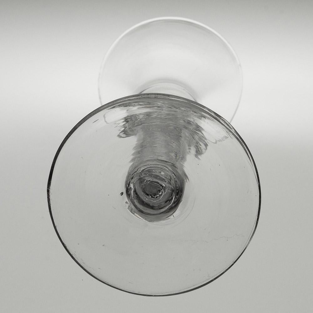 Copa de vino georgiana con tallo giratorio de aire c1750 Vidrio
