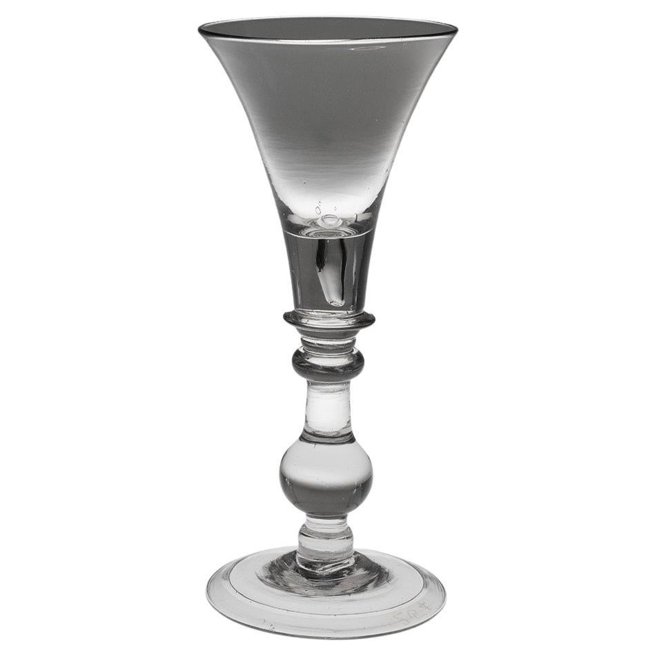 Georgian Wine Glass with Baluster Stem c1725