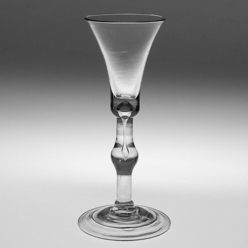 Copa de vino georgiana con tallo balustroide c1735 Georgiano en venta