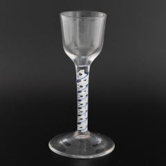 Georgian Wine Glass with Colour Twist Stem c1770