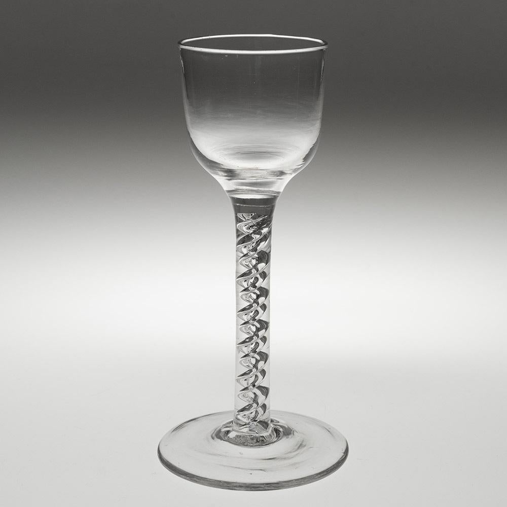 Copa de vino georgiana con tallo retorcido de mercurio c1750 Jorge II en venta