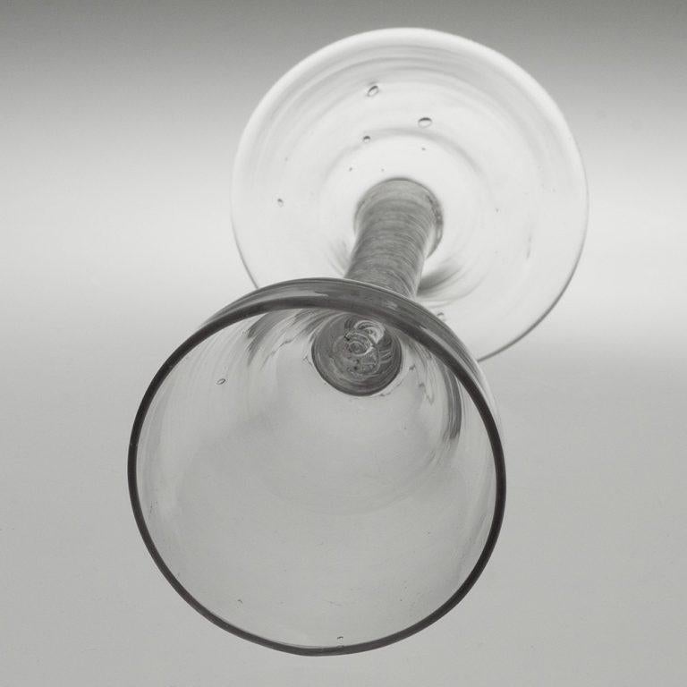 Mid-18th Century Georgian Wine Glass with Mercury Twist Stem c1750 For Sale