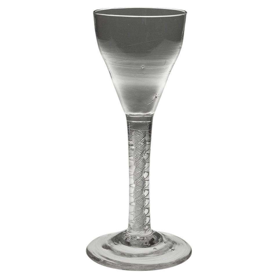 Copa de vino georgiana con tallo retorcido de mercurio c1750