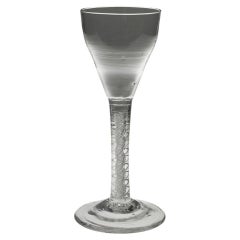 Copa de vino georgiana con tallo retorcido de mercurio c1750