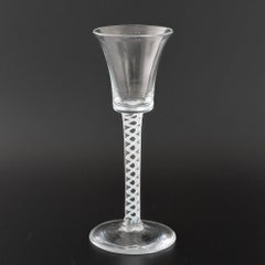 Georgian Wine Glass with Opaque Twist Stem c1760