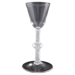 Georgian Wine Glass with Opaque Twist Stem c1760