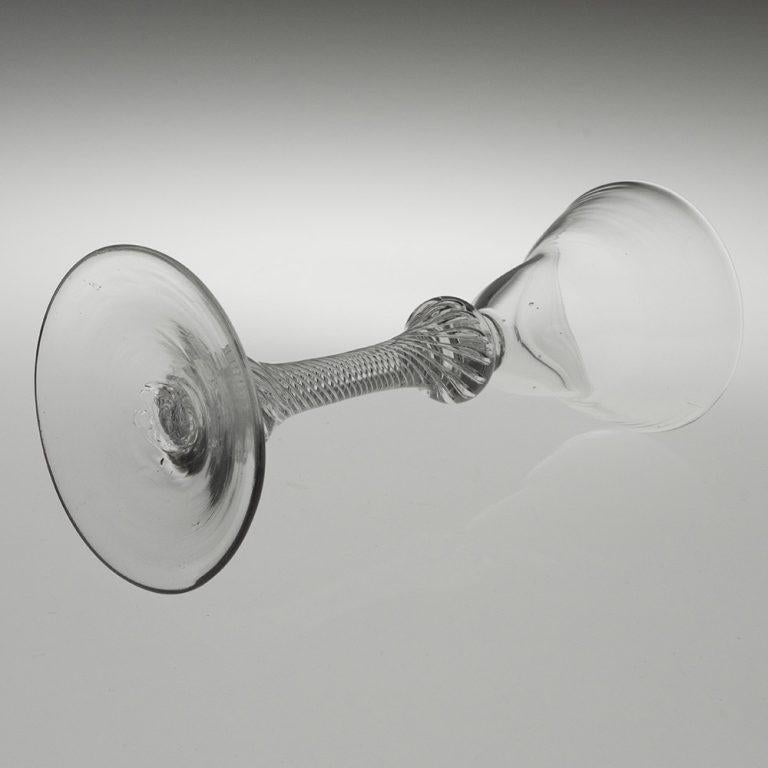 Copa de vino georgiana con cuenco de aire retorcido c1750 en Bueno estado para la venta en Tunbridge Wells, GB