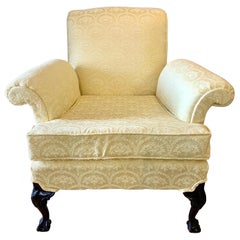 Georgian Wingback Armchair with Newly Upholstered Scalamandre Fabric