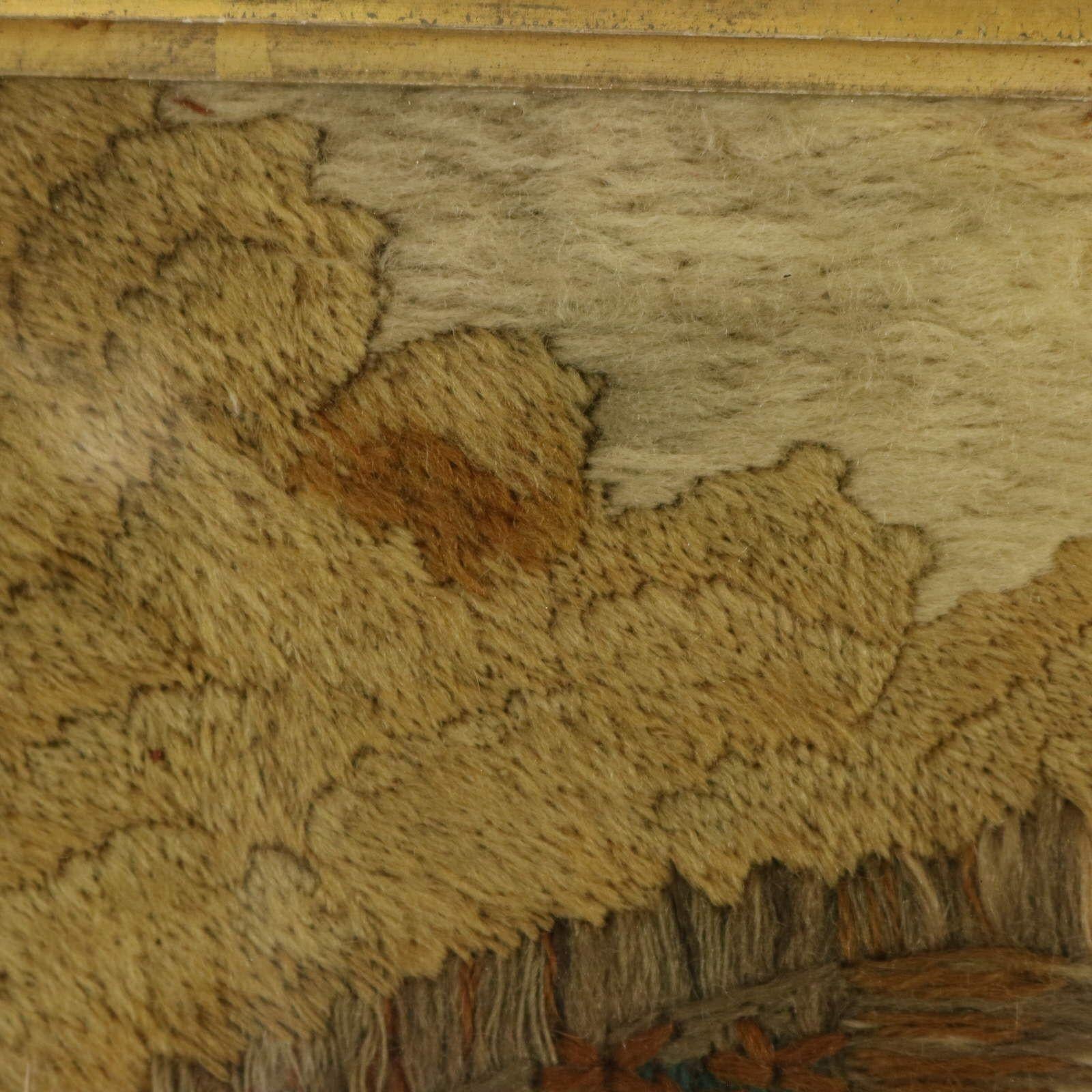 Georgianisches besticktes Gemälde mit Guinea-Pferden aus Wolle im Angebot 7