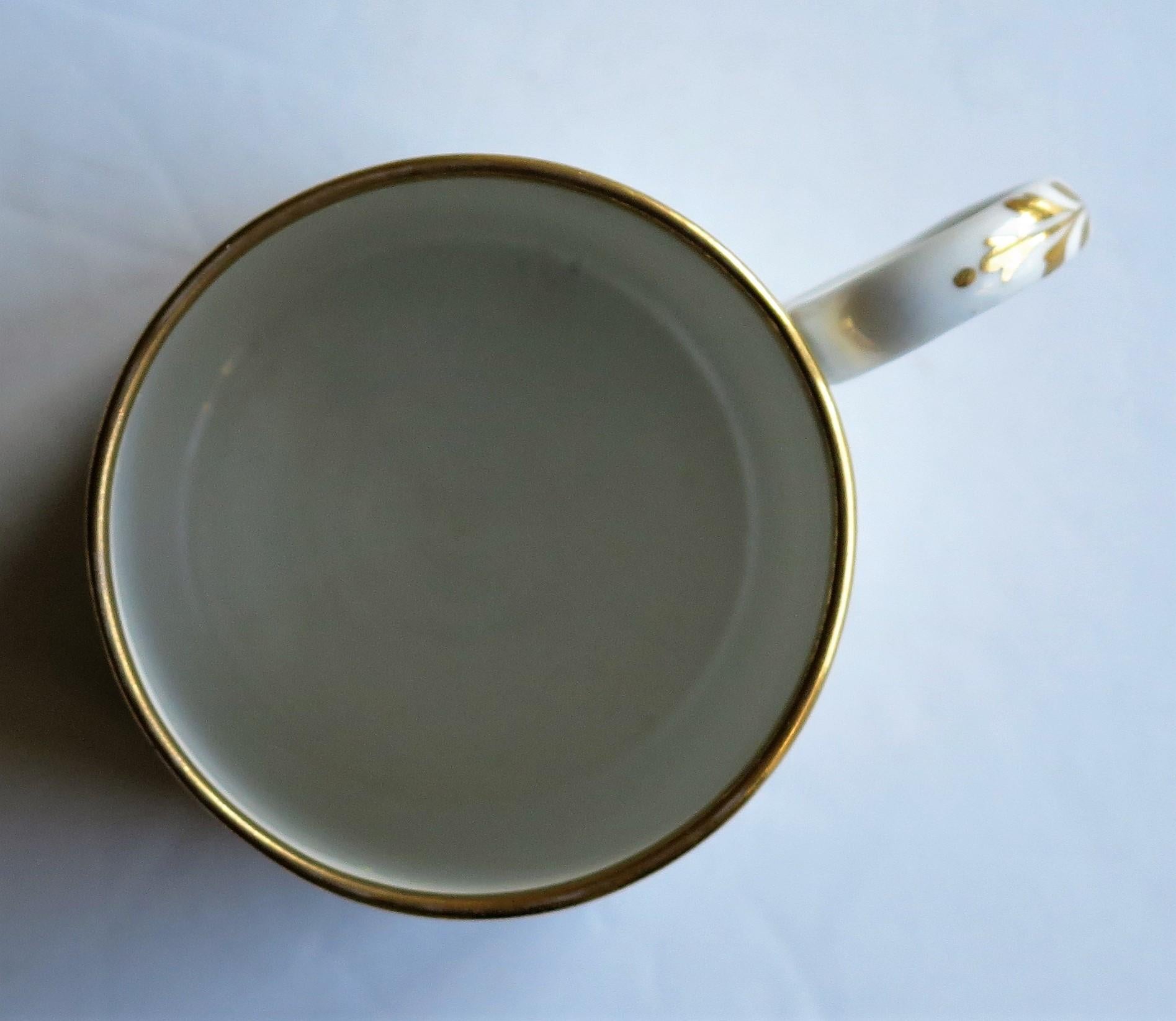 Georgian Worcester BF&B Porzellan-Kaffeekanne mit handvergoldetem Muster, um 1810 im Angebot 3